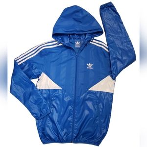 Super Rare Vintage Adidas Originals Jacket Windbreaker Blue Shell Cal Surf